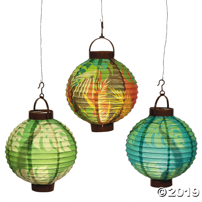 Luau Leaf Light-Up Hanging Paper Lanterns (1 Set(s))