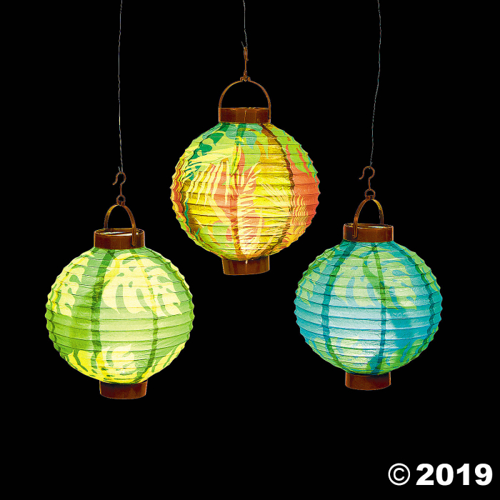 Luau Leaf Light-Up Hanging Paper Lanterns (1 Set(s))