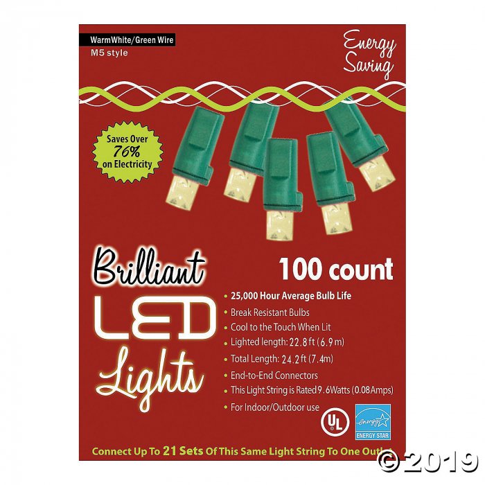 100L Warm White Holiday Lights - M5 Style (1 Piece(s))