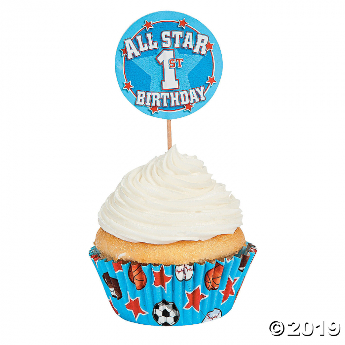 1st Birthday All-Star Cupcake Liners with Picks (100 Piece(s))