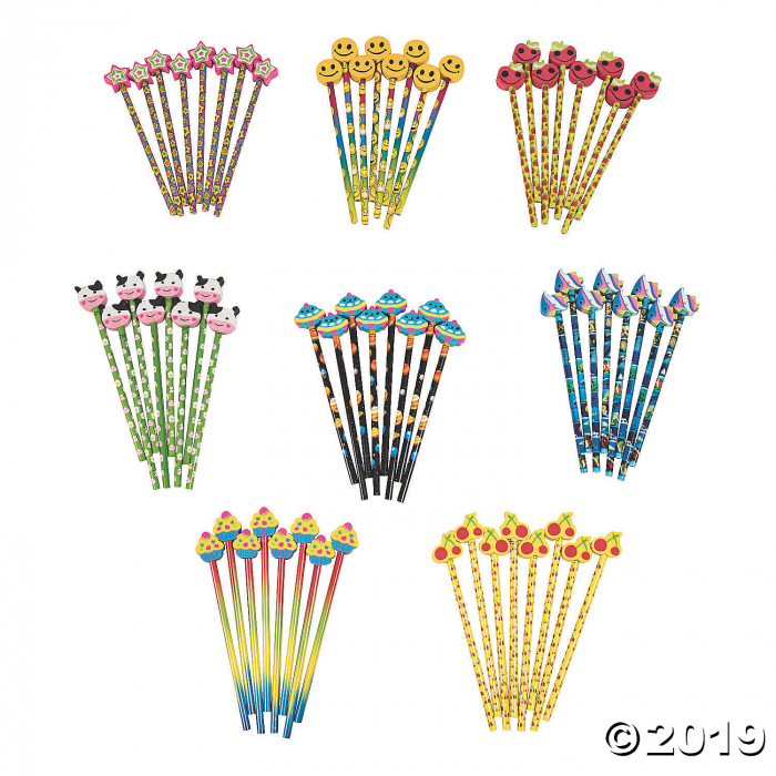 Pencils with Eraser Topper Assortment (72 Piece(s))