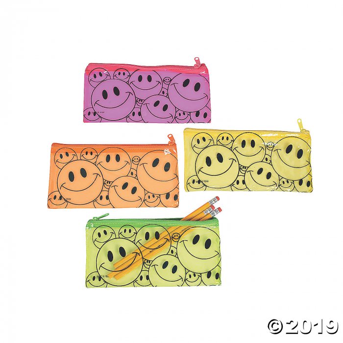 Smile Face Pencil Cases (Per Dozen)