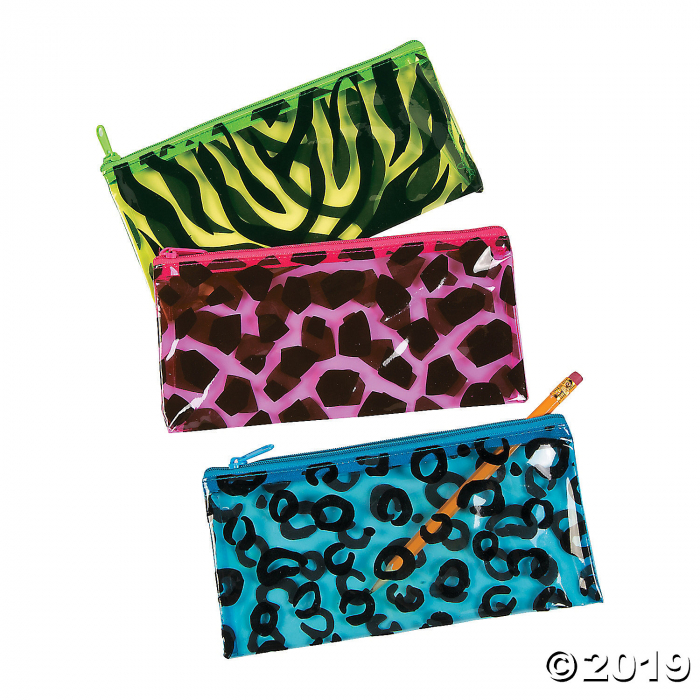 Animal Print Pencil Cases (Per Dozen)