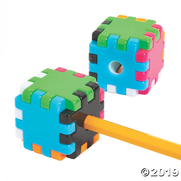 Cube Puzzle Pencil Sharpeners (Per Dozen)