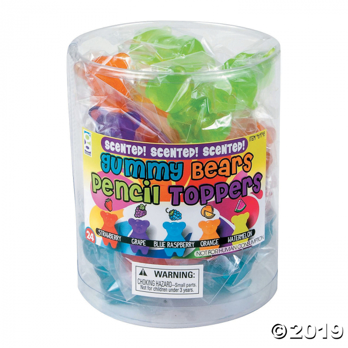 Scented Gummy Teddy Bear Pencil Toppers (24 Piece(s))