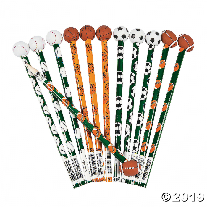 Sport Ball Pencils with Ball Eraser (Per Dozen)