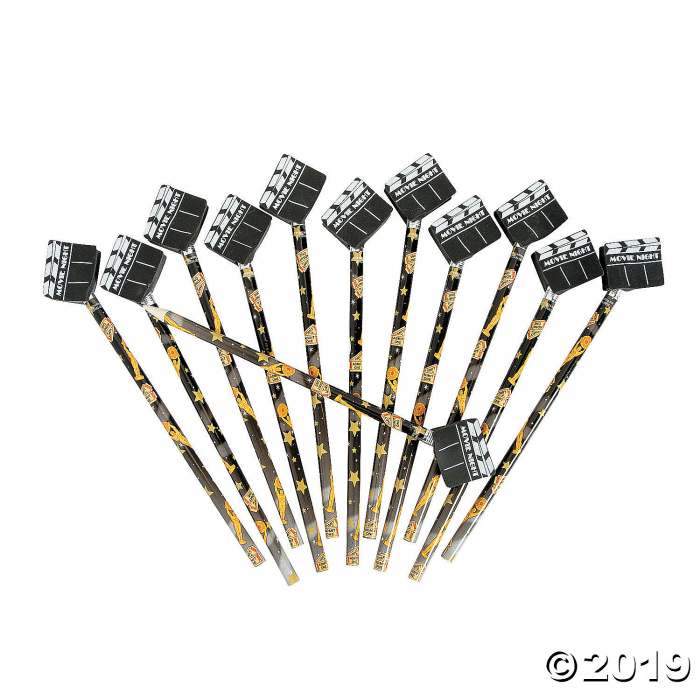 Movie Night Pencils with Erasers (Per Dozen) Movie Night Pencils with Erasers (Per Dozen)