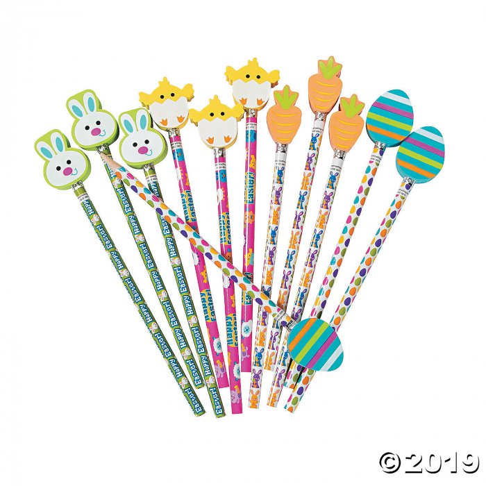 Easter Pencils with Eraser Toppers (Per Dozen)