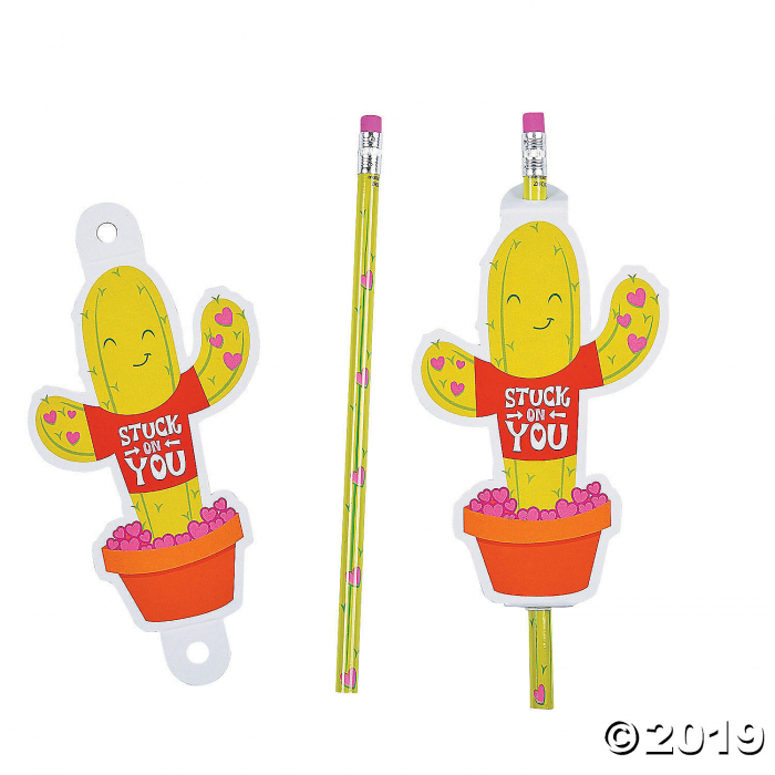 Valentine's Day Cactus Pencils with Cards (24 Piece(s)) Valentine's Day Cactus Pencils with Cards (24 Piece(s))