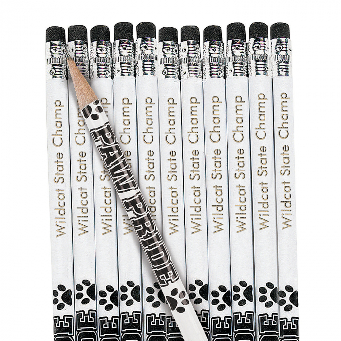 Black Paw Pride Personalized Pencils (24 Piece(s))