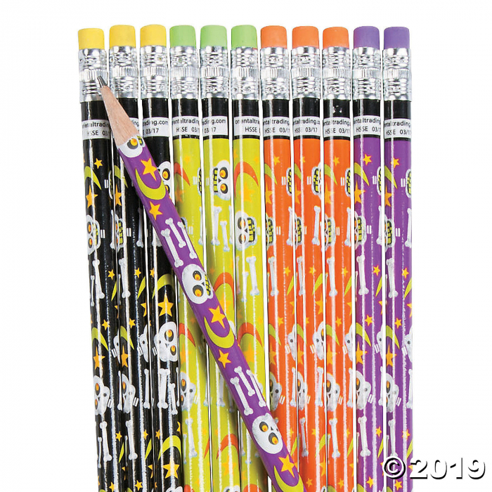 Cute Halloween Skeleton Pencil Assortment (24 Piece(s)) | GlowUniverse.com