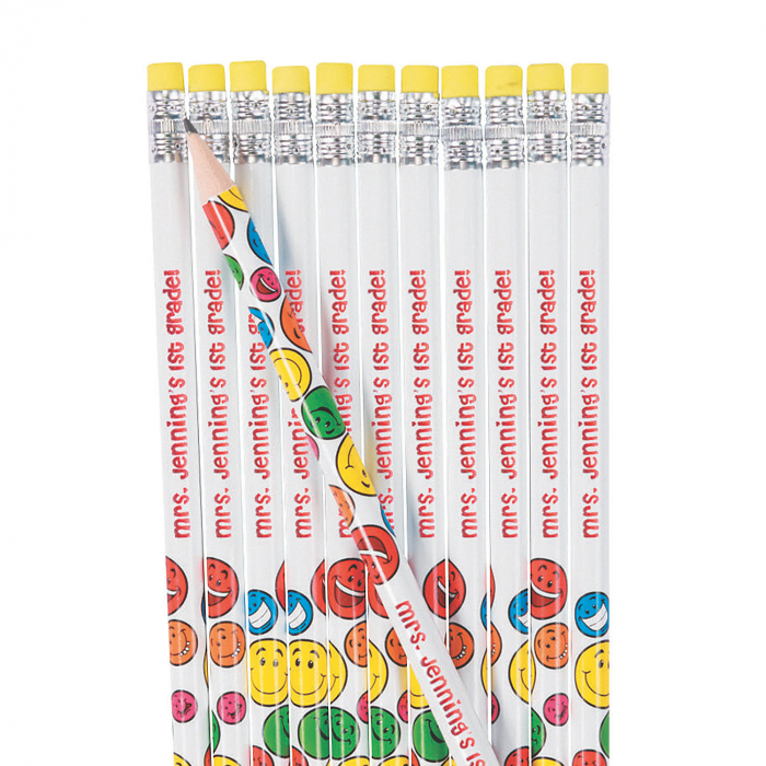 Personalized Smile Face Pencils (24 Piece(s))