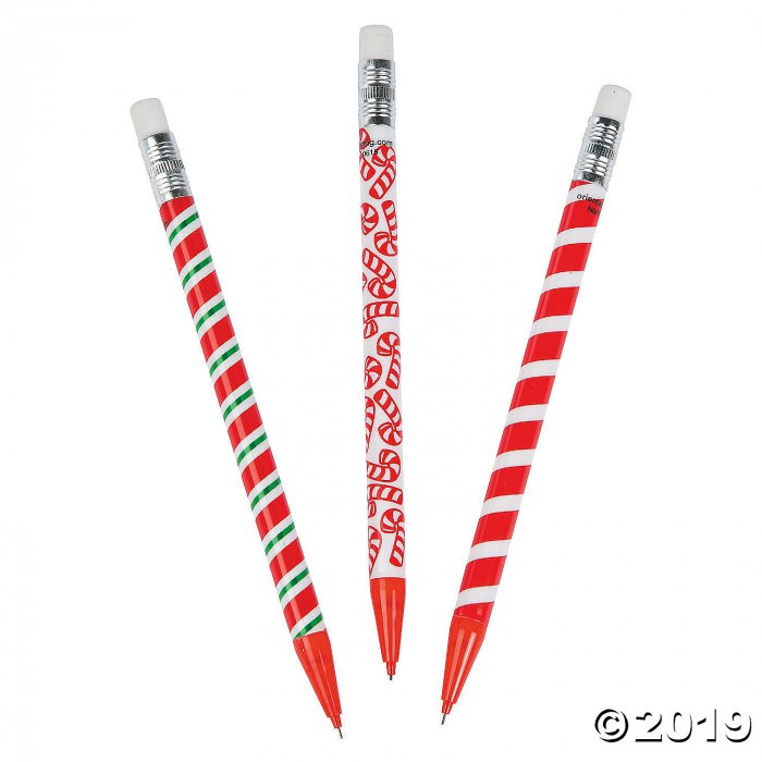 Christmas Candy Cane Mechanical Pencils (24 Piece(s))