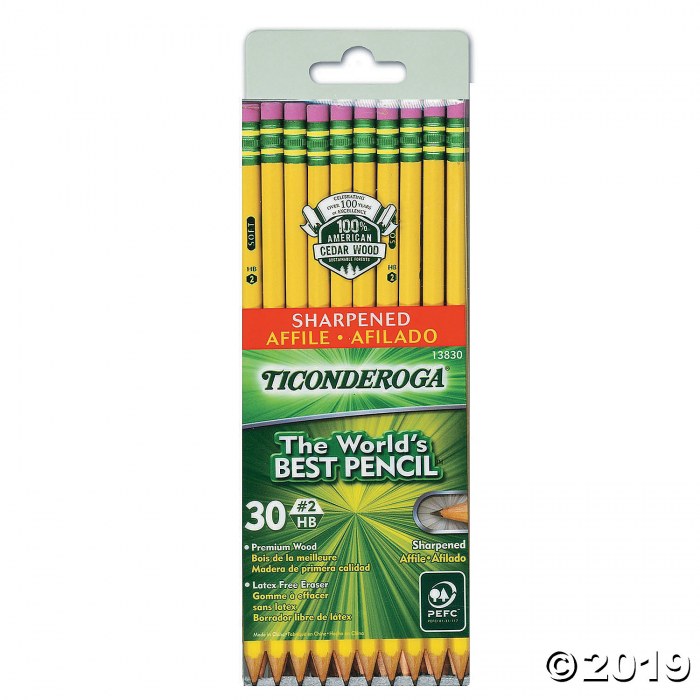 Ticonderoga® No. 2 Pencils, Presharpened, 30 Per Pack (1 Piece(s))