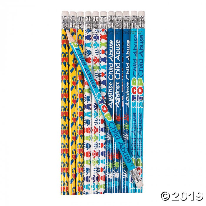 Child Abuse Awareness Ribbon Pencils (24 Piece(s))