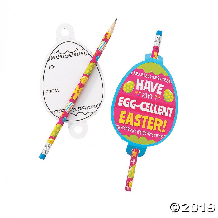 Easter Pencils with Egg-Shaped Card (24 Piece(s))