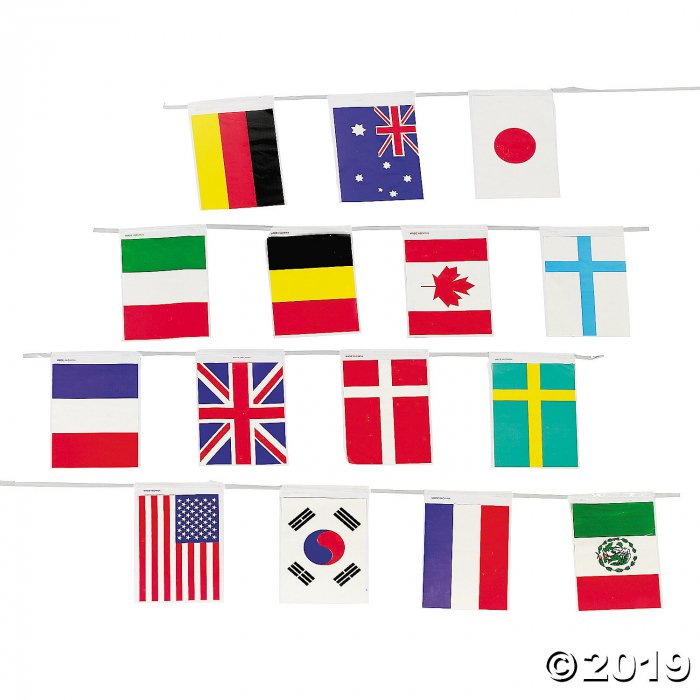 Flags of All Nations Vinyl Pennant Banner