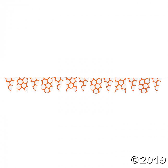 Orange Polka Dot Paper Pennant Banner (1 Piece(s))