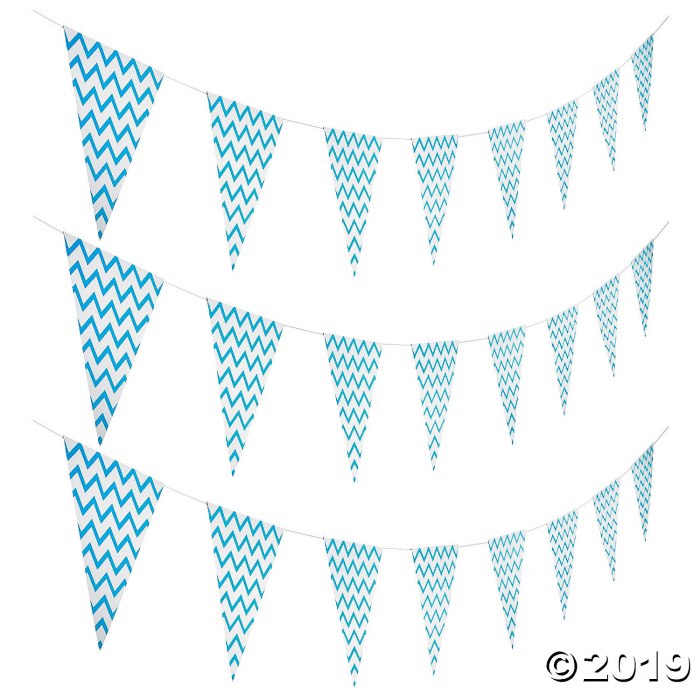 Light Blue Chevron Pennant Banner (1 Piece(s)) Light Blue Chevron Pennant Banner (1 Piece(s))