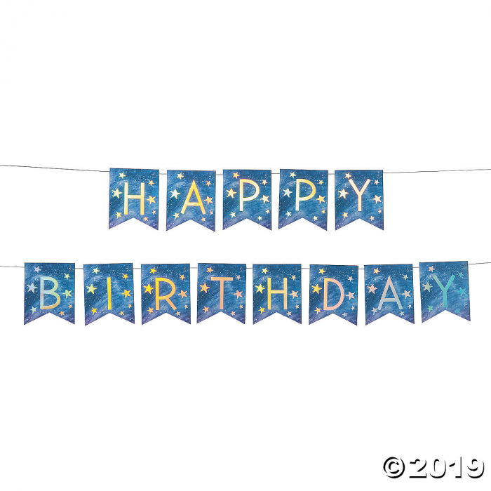 Galaxy Star Happy Birthday Banner (1 Piece(s))