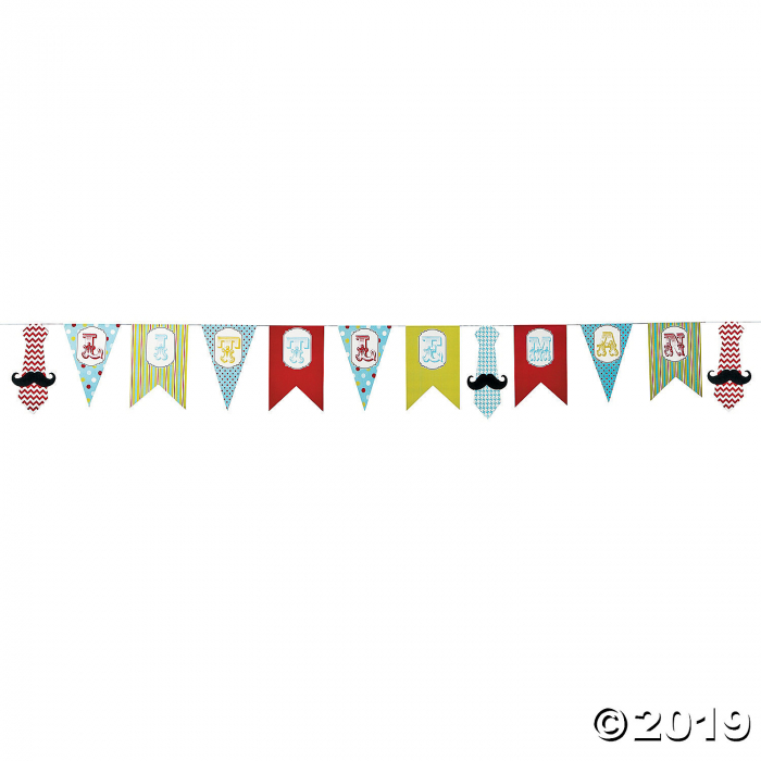 1st Birthday Little Man Cardboard Pennant Banner (1 Piece(s))