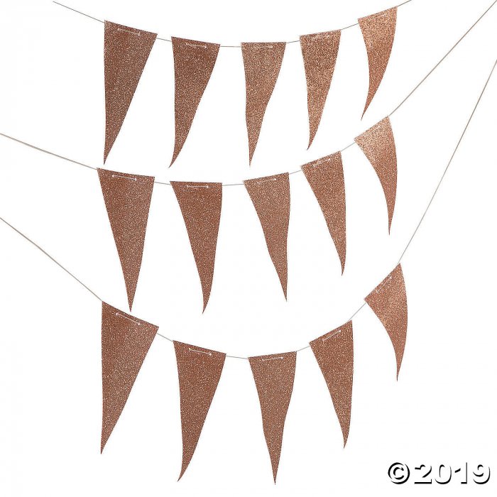 Rose Gold Glitter Pennant Banner (1 Piece(s))