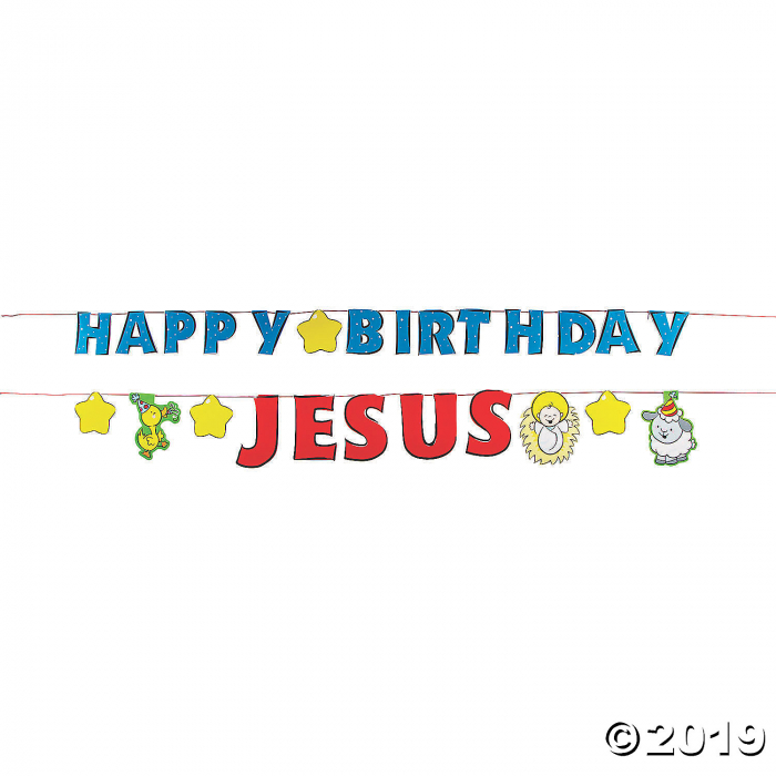 Happy Birthday Jesus Pennant Banner (1 Set(s))