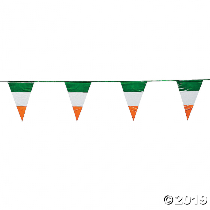 Irish Flag Plastic Pennant Banner (100 ft) Irish Flag Plastic Pennant Banner (100 ft)