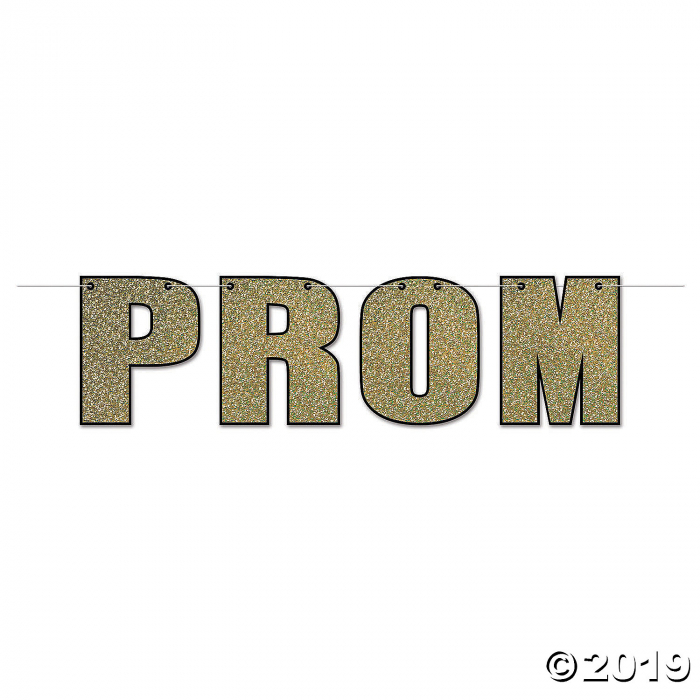 Gold Glitter Prom Banner (1 Piece(s))