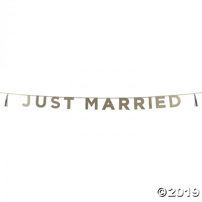 Talking Tables Just Married Glitter Pennant Banner (1 Piece(s))
