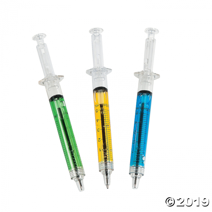 Assorted Colorful Syringe Pens (Per Dozen)