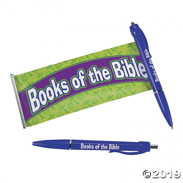 Religious Books of the Bible Scroll Pen (Per Dozen)