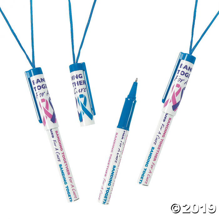 Cancer Awareness Pens on a Rope (Per Dozen)