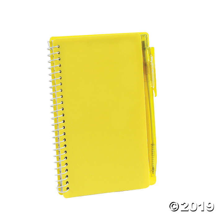 Yellow Spiral Notebooks with Pens (Per Dozen)