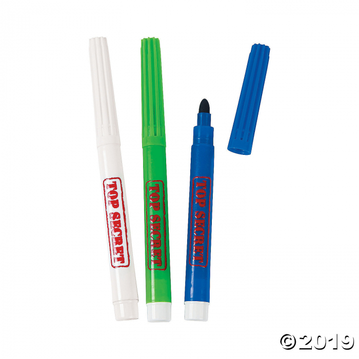 2-Color Top Secret Invisible Ink Markers (Per Dozen)