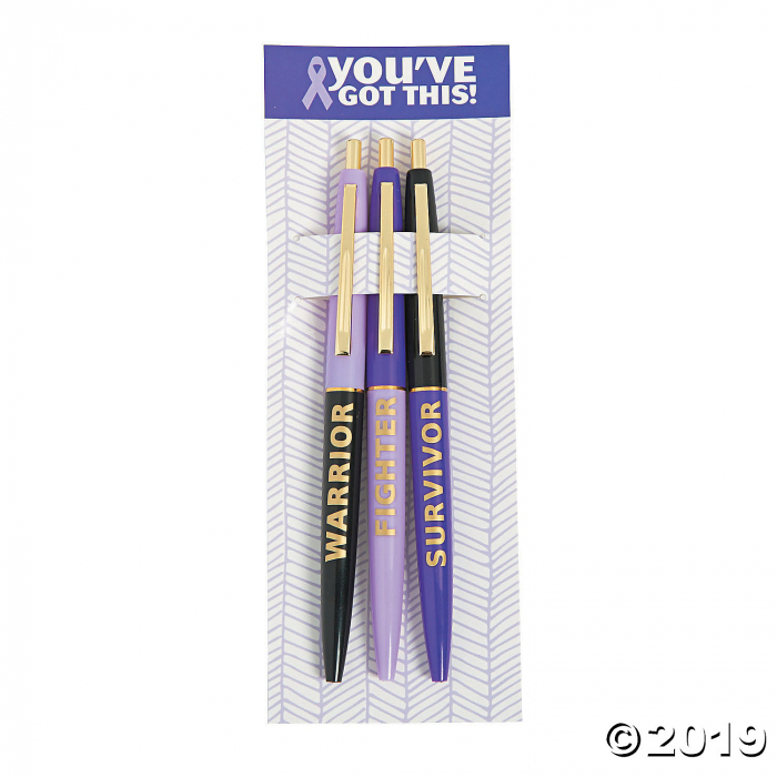 Purple Awareness Ribbon Survivor Pens (36 Piece(s))