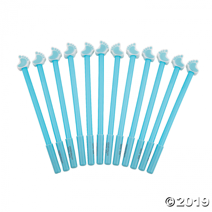 12 Blue Baby Feet Pens (Per Dozen)