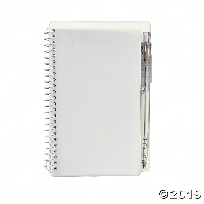 White Spiral Notebooks with Pens (Per Dozen)