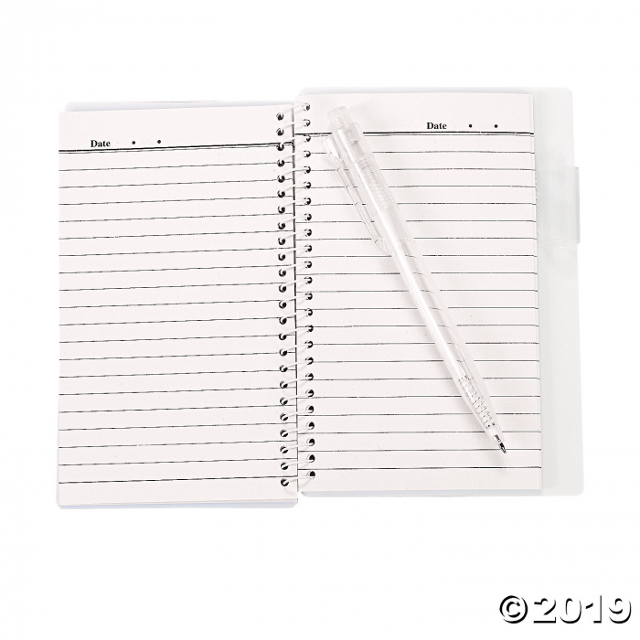 White Spiral Notebooks with Pens (Per Dozen)