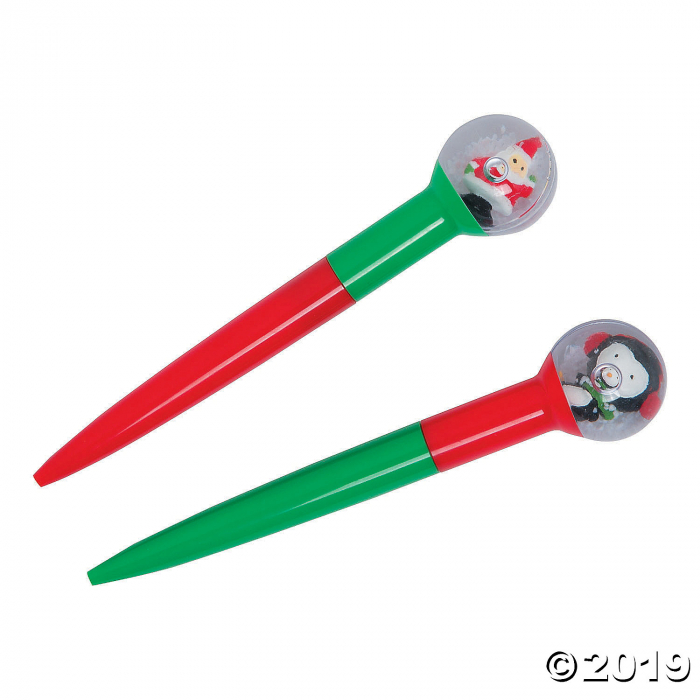 Christmas Pens with Snow Globe Toppers (6 Piece(s))