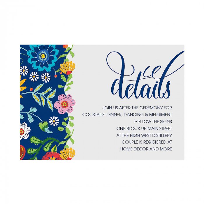 Personalized Mexican Floral Wedding Reception Cards (25 Piece(s))