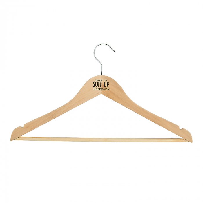 Personalized Unfinished Wood Suit Up Hanger (1 Piece(s))