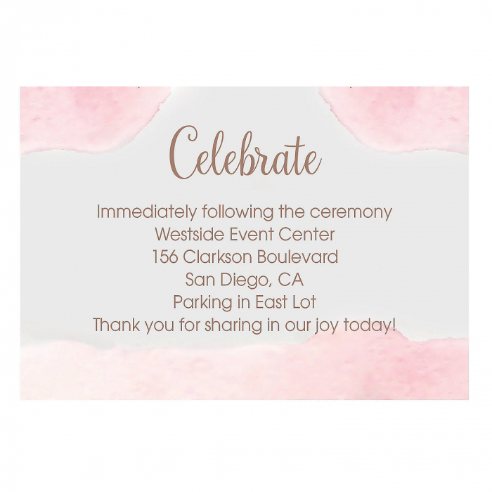 Personalized Copper Blush Ombre Reception Cards (25 Piece(s))