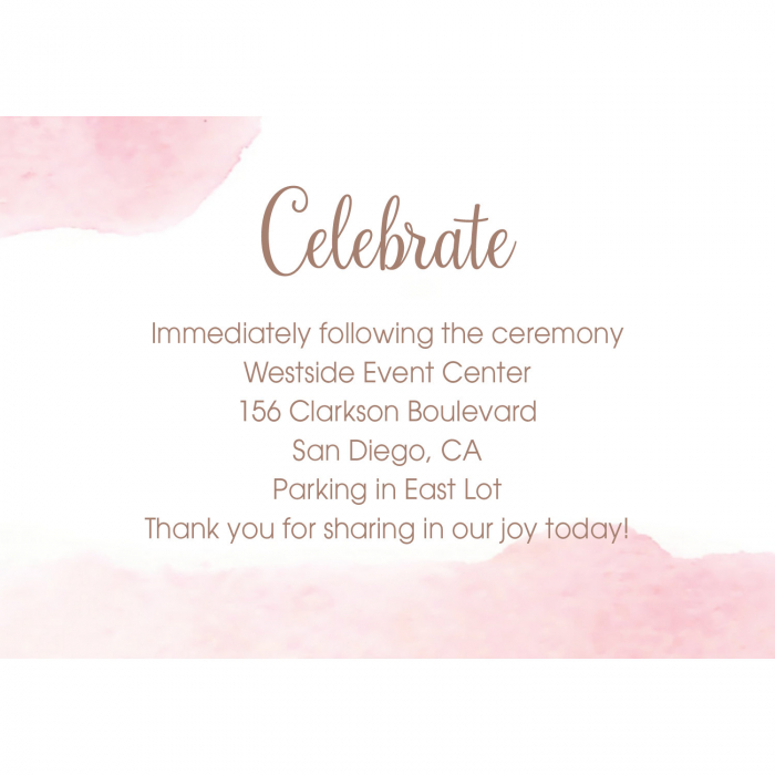 Personalized Copper Blush Ombre Reception Cards (25 Piece(s))