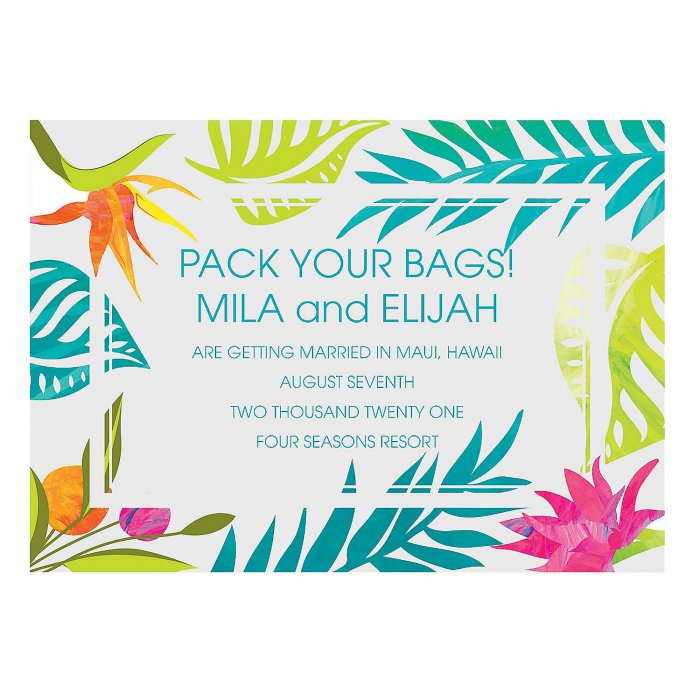 Personalized Tropical Wedding Save the Date Cards (25 Piece(s))
