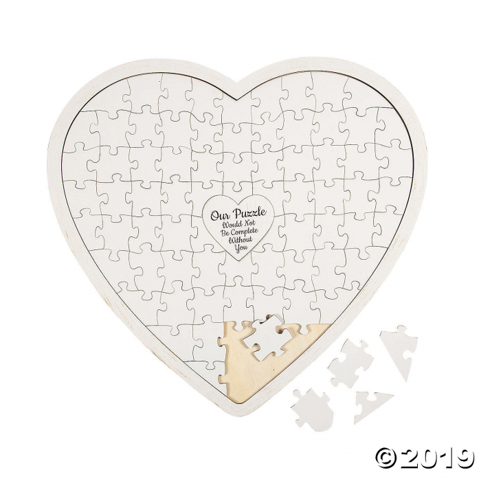 Heart-Shaped Puzzle Guest Book (1 Piece(s))