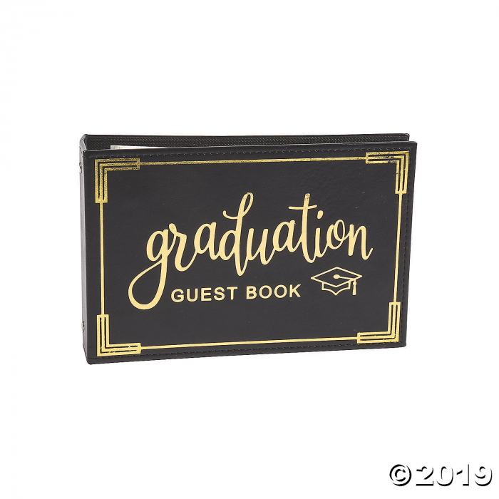 Black & Gold Graduation Guest Book (1 Piece(s))