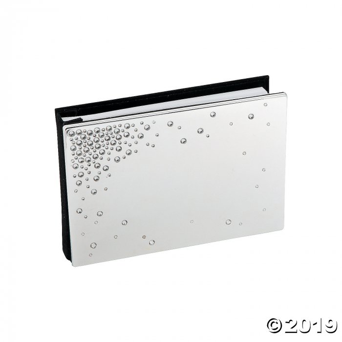 Silver-Plated Guest Book with Crystals (1 Piece(s))