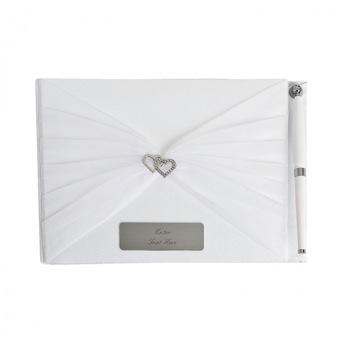 Personalized Two Hearts Wedding Guest Book & Pen Set (1 Set(s))
