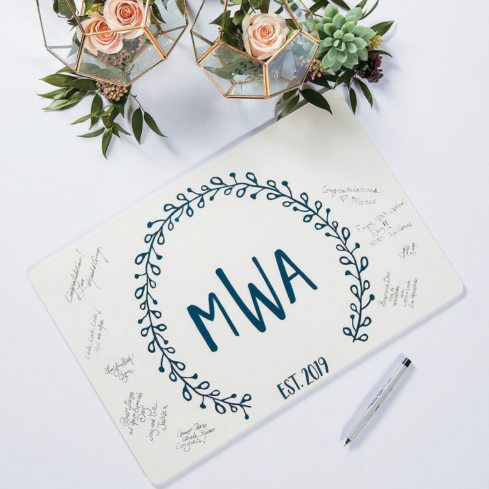 Monogrammed Wood Wedding Guest Book (1 Piece(s))